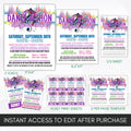 all in one danceathon fundraiser flyer, poster, half sheet flyers, ticket templates bundle